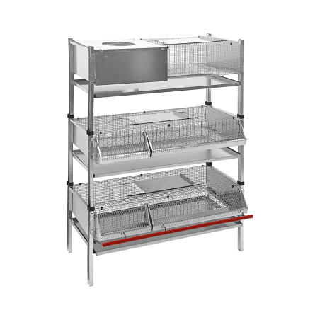 Kit 3 cages cailles pondeuses. Ensemble complet superposé pour l'élevage des poussins.